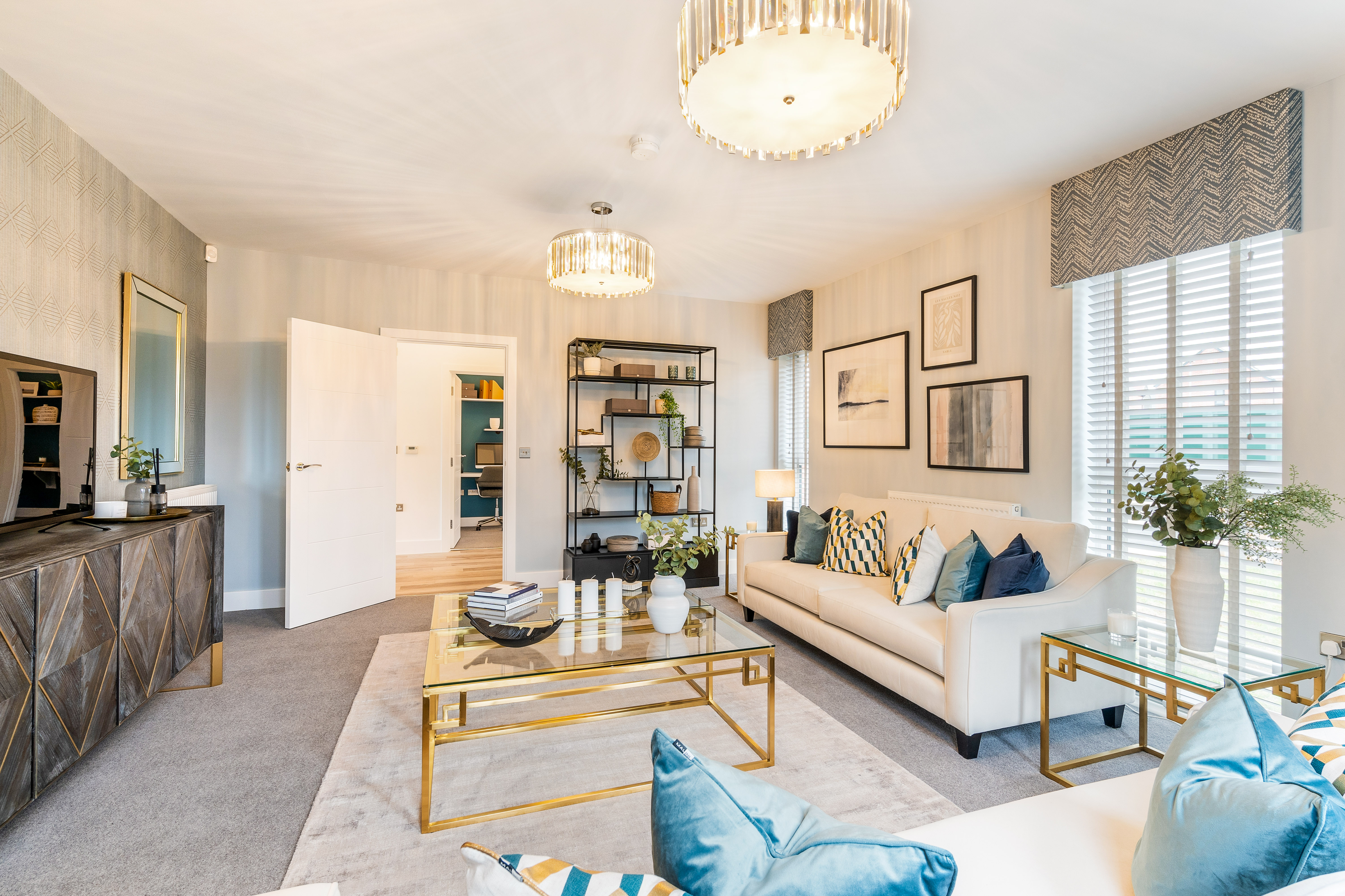 Example interior of a living room at the Southfields development