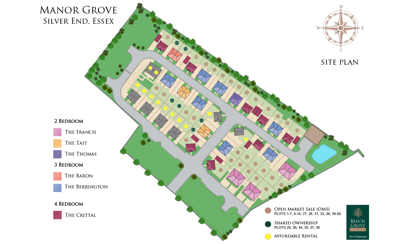Site plan for the Manor Grove development
