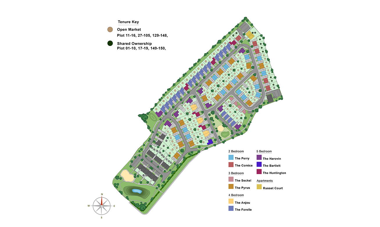 Site plan for the Southfields development