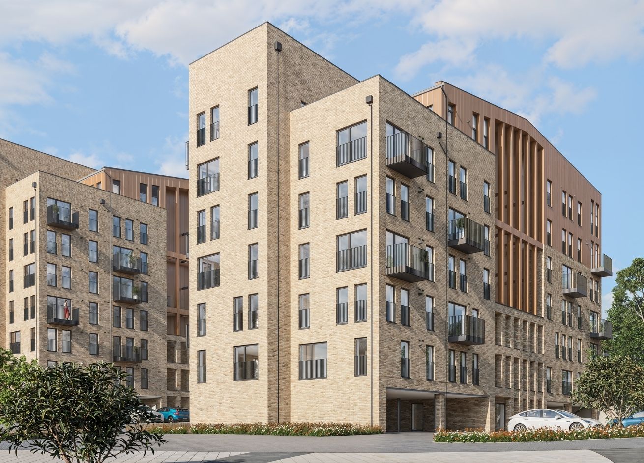 Exterior computer-generated image of the Glasgow development The Victoria.