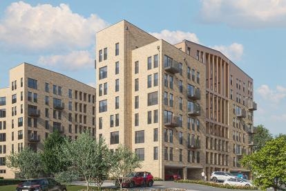 Exterior computer-generated image of the Glasgow development The Victoria.