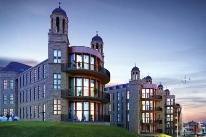 Computer generated image at duck of the Nightingale property types at The Victoria development in Glasgow.