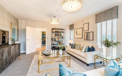 Example interior of a living room at the Southfields development