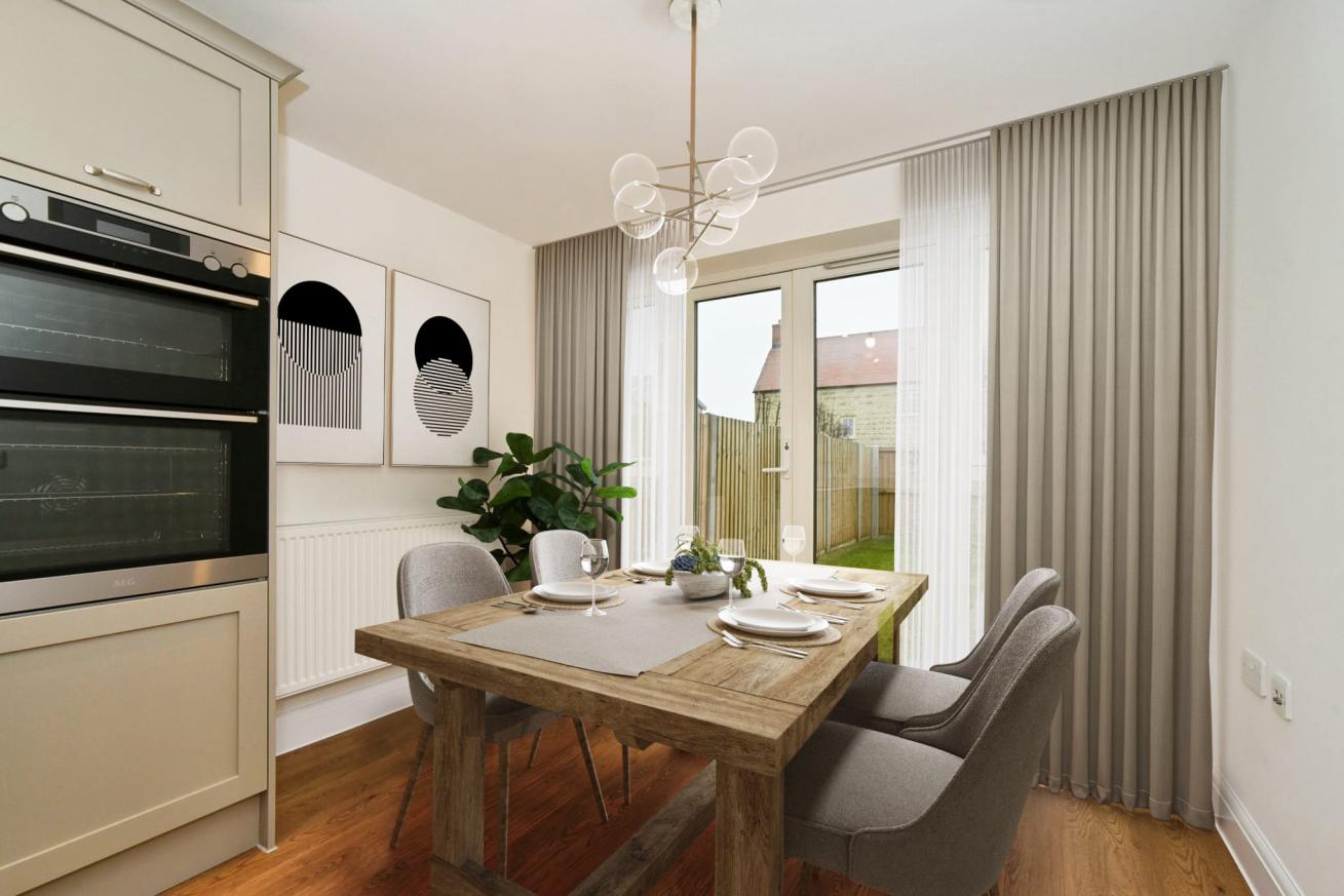 A computer generated image of the Dining Room at Ampney Meadows Plot 4