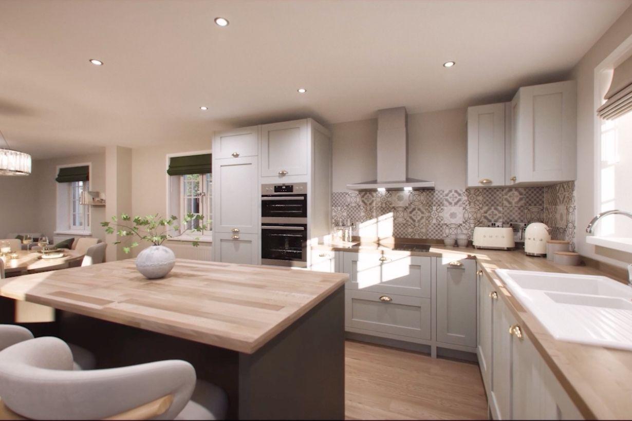 Computer generated images showing the interior of a 4-bedroom home property type.