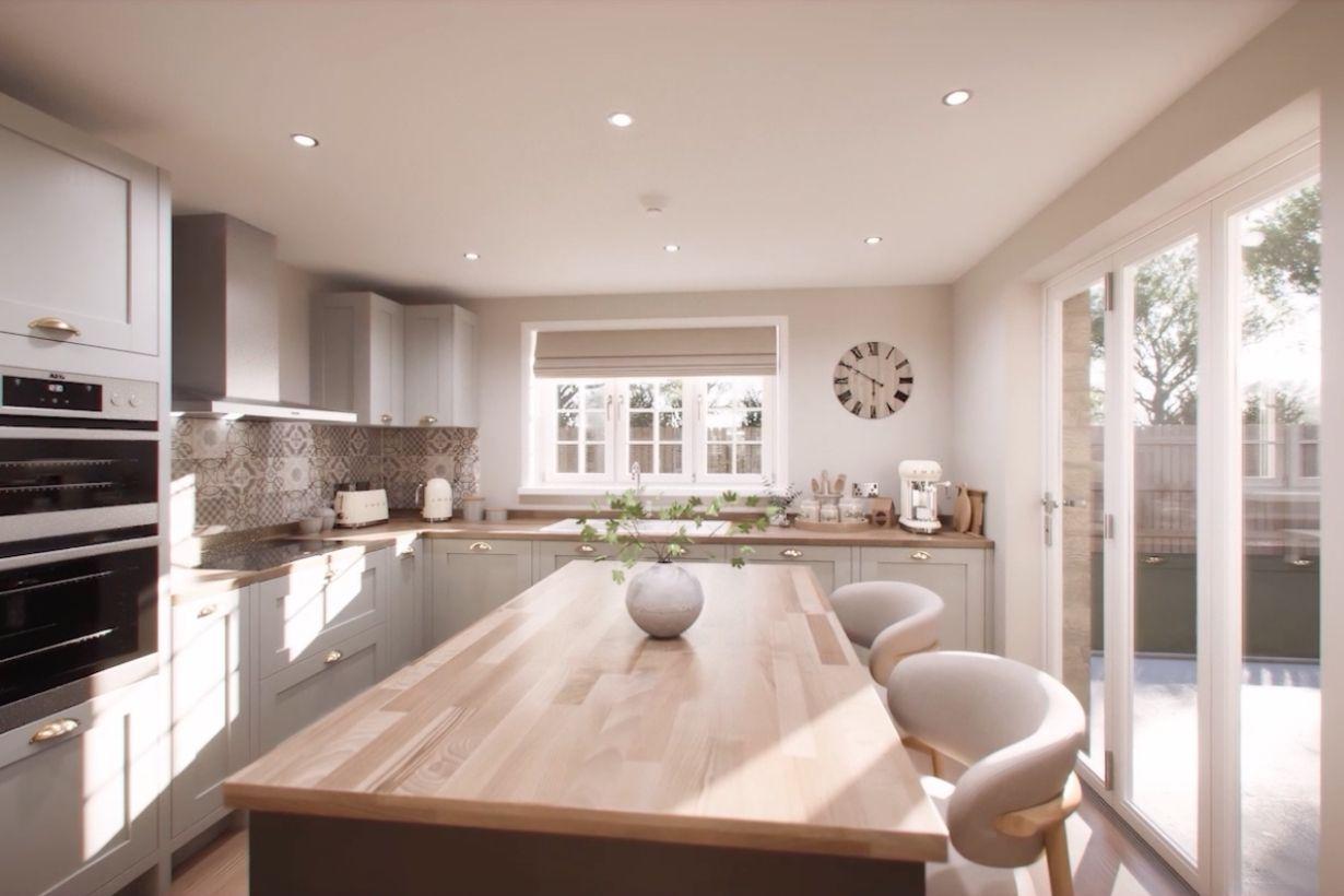 Computer generated images showing the interior of a 4-bedroom home property type.