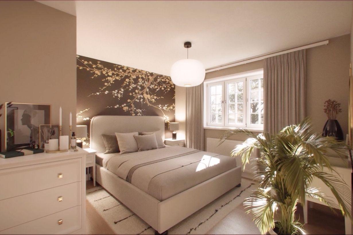 Computer generated images showing the interior of a 4-bedroom home property type.