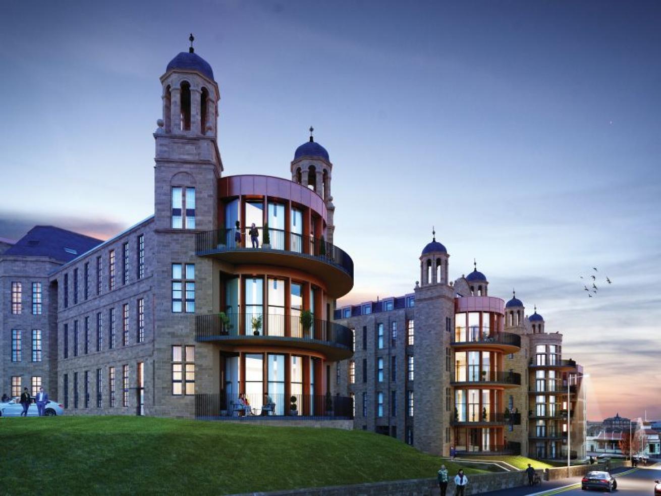 Computer generated image at duck of the Nightingale property types at The Victoria development in Glasgow.