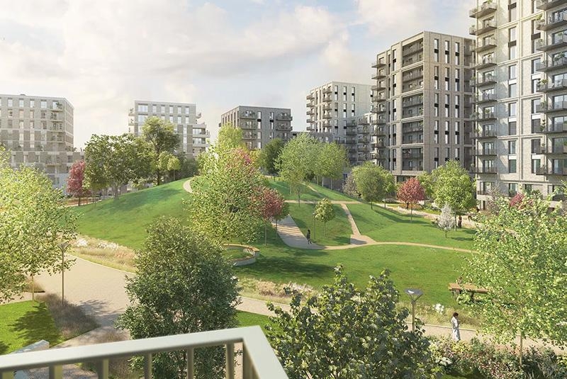 Computer generated image of the Parkside West development at Blackwall Reach